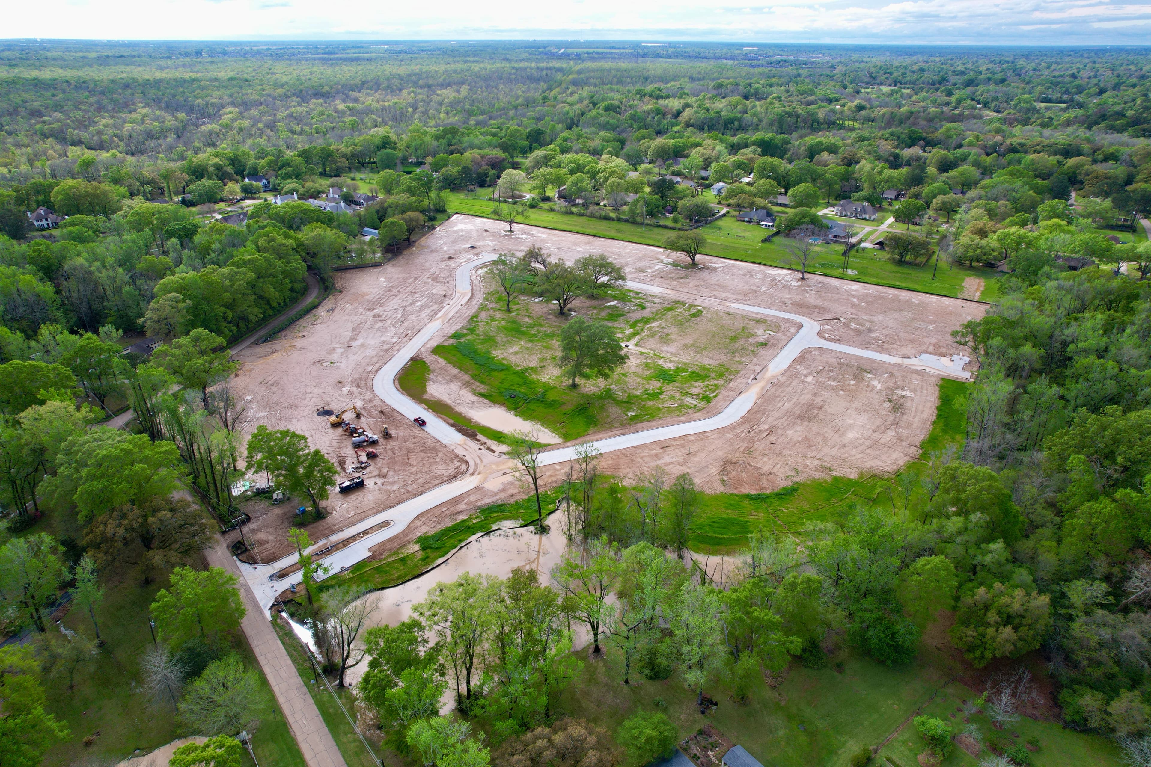Utility installation and landscaping preparation